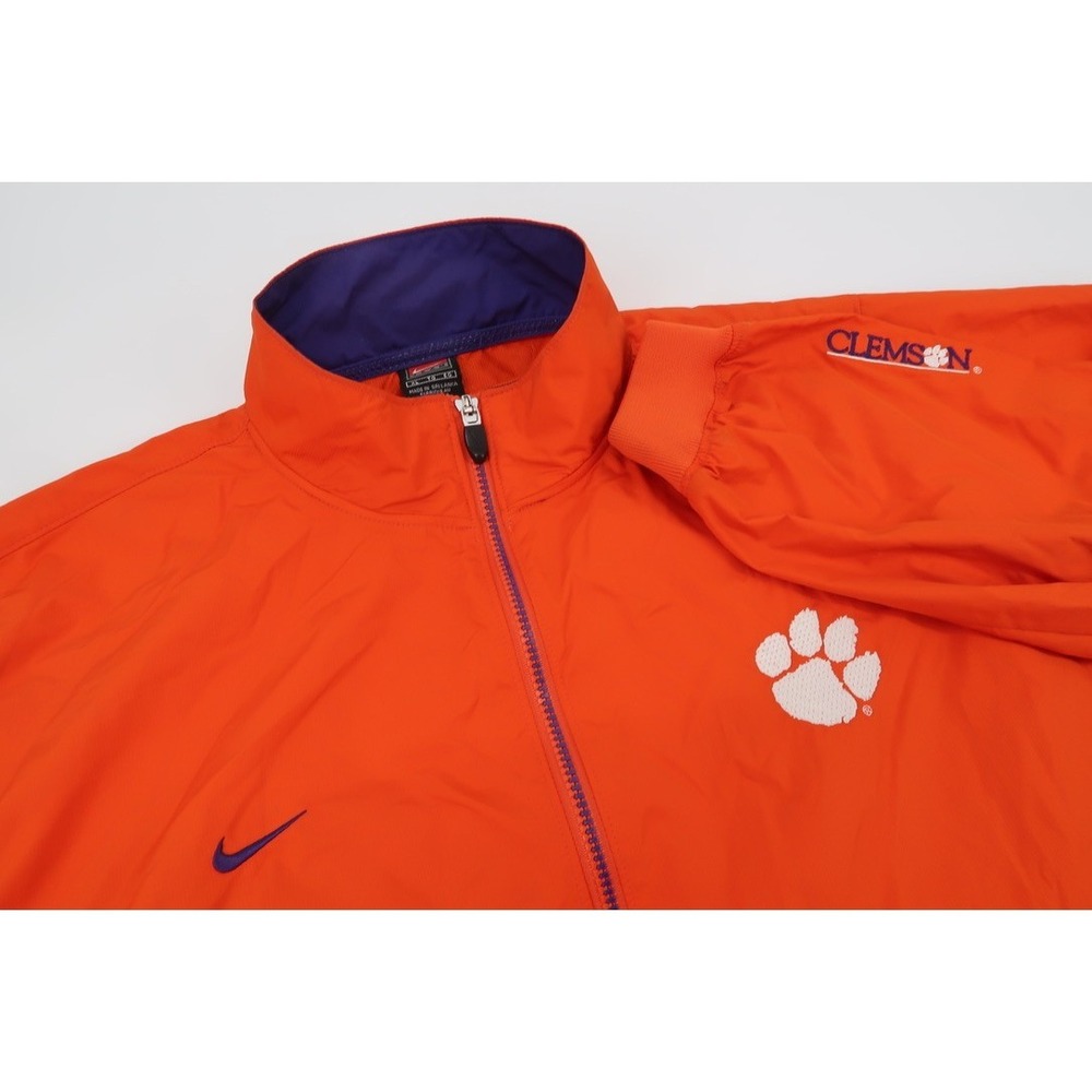 Vintage Nike Team Clemson Tigers Football‎ Clima-Fit Zip Jacket Orange Mens XL